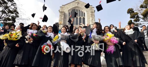 [포토]이화여자대학교 졸업식....학사모 던지며