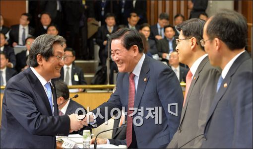 [포토]자원외교특위 출석한 최경환 부총리