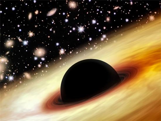 ▲아주 짧은 기간에 초거대 블랙홀로 성장한 괴물 블랙홀이 발견돼 관심을 모으고 있다.[사진제공=Zhaoyu Li/Shanghai Astronomical Observatory/사이언스]