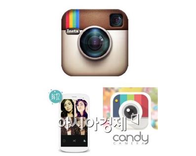 사진 기반 SNS 인스타그램과 카메라 앱 'B612', '캔디카메라'