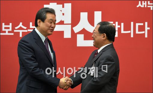 [포토]김무성 대표 만나는 박병원 경총 회장