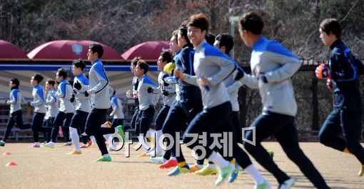 [포토]올림픽 축구대표팀, '훈련은 즐겁게'