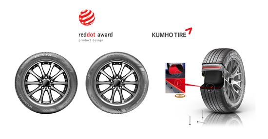 2015 독일 레드닷 디자인 어워드 제품디자인 부문을 수상한(왼쪽부터) 금호타이어의 ‘엑스타HS51’, ‘크루젠 HP91’, ‘실란트 타이어’ / 