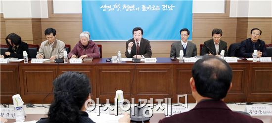 [포토]이낙연 전남도지사, 순천시 귀농 귀촌인 단체와 간담회 