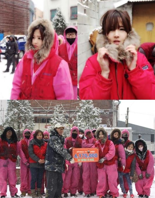 '핑크 봉사단' BJ엣지, 팬들과 함께하는 연탄 나르기…'마음도 예쁘네'