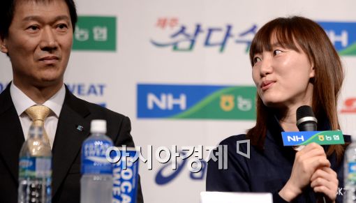 [포토]남지연, '우승한다면 감독님의 사발식이 있을겁니다'