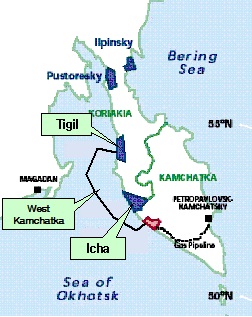 러시아 캄차카 반도 키길·이차광구(자료:한국석유공사)