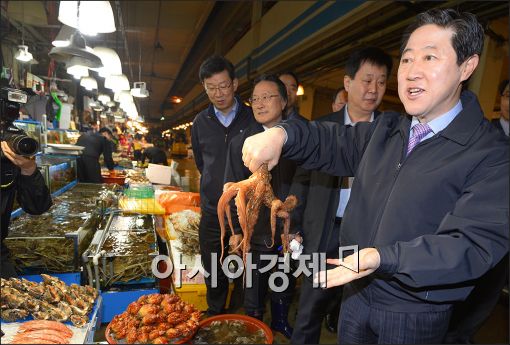 [포토]노량진 수산시장 찾은 유기준 장관