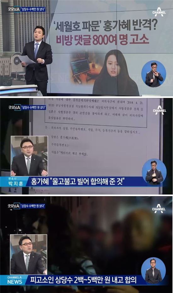 홍가혜, 비방 네티즌 800명 고소…한 명당 '200만~500만원 합의금'