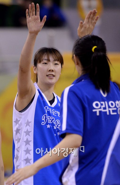 [포토]박혜진, '통합 우승까지 한 경기 남았어'