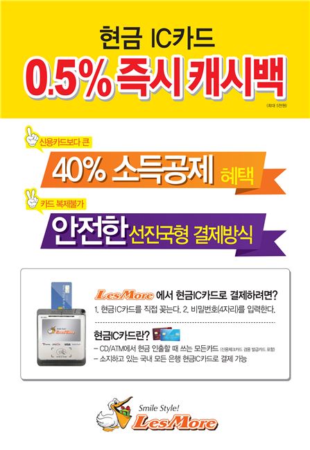 레스모아, 현금 IC 카드 결제 서비스 실시