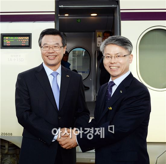 호남고속철도가 맺어준 성장현 용산구청장과 민형배 광산구청장