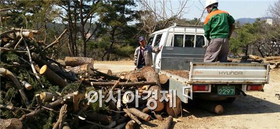 순천시가 폐목재를 바이오에너지인 우드칩으로 재활용해 다양하게 활용하고 있다. 
