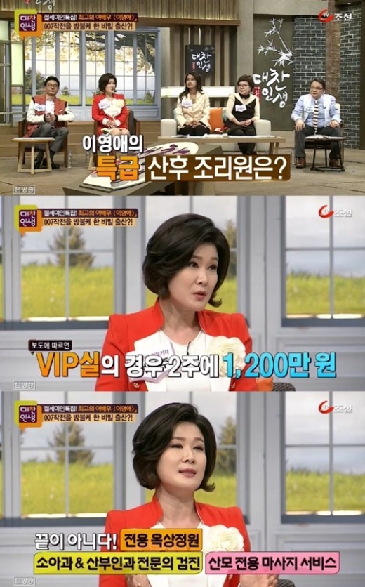 이영애 산후조리원, 2주에 1200만원 '헉'…VIP실 어떻길래?