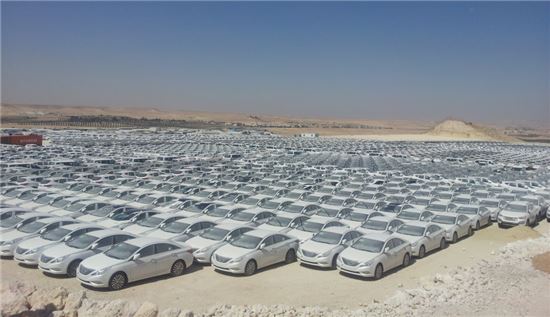 중동으로 수입되는 차량의 논산훈련소 요르단 자르카 자유구역<사진=KOTRA>