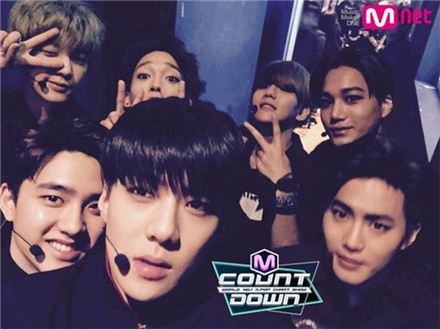 엑소. 사진= Mnet 엠카운트다운 공식 트위터