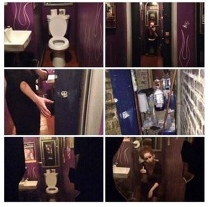 술집 여자화장실 특수거울. 사진출처=타말레 록스 트위터 