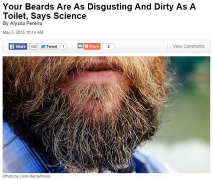 남자 턱수염, '변기'보다 더럽다?…박테리아 번식에 최고 