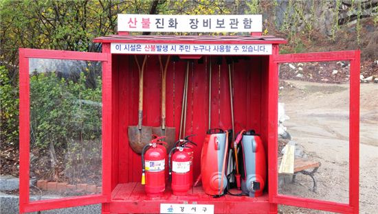 강서구, 개화산·봉제산 등 산불진화장비 보관함 설치