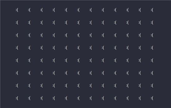 화면을 :( :( :( :( 로 채운 사이트…무슨 메시지인가