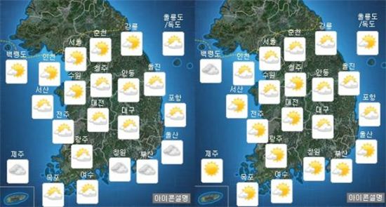 주말 날씨, 전국 가끔 '구름'…"일교차 10도 이상, 건강관리 유의할 것"