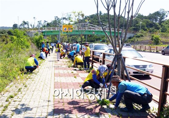 순천시 자원봉사센터 신대배후단지 환경 정비 나서