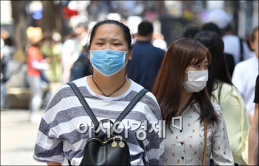 [포토]마스크 쓴 쇼핑객