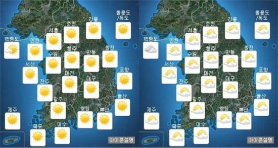 오늘의 날씨, 전국 대체로 '맑음'…오후부터 '구름'