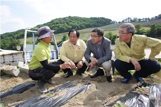 이준원 농식품부 식품정책실장, 가뭄 현장 점검