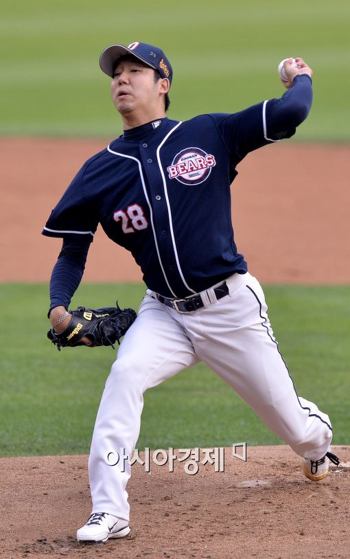 [포토]역투하는 두산 선발 장원준