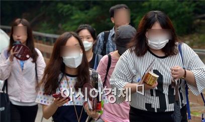 [포토]마스크 쓰고 시험장으로 향하는 수험생들