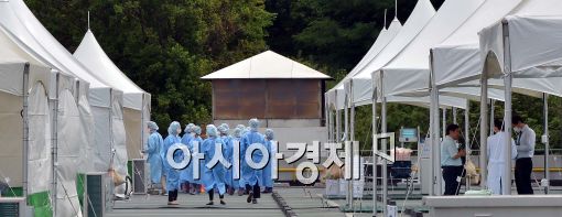 [포토]야외주차장에 시설물 설치된 삼성서울병원
