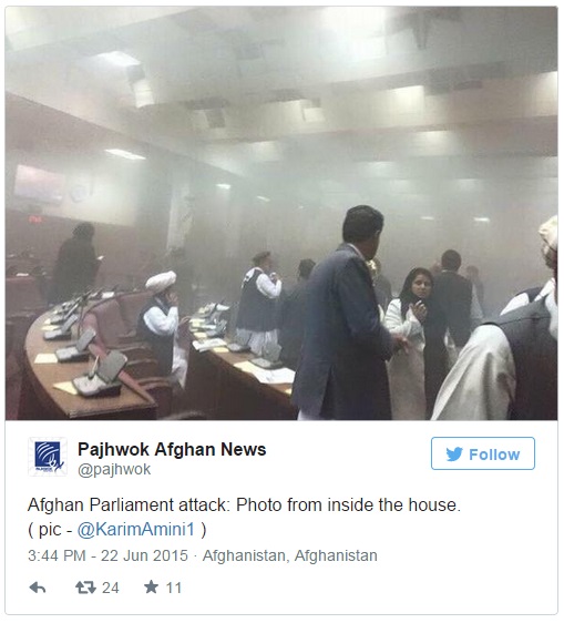 탈레반, 아프가니스탄 의회 건물 폭탄 테러