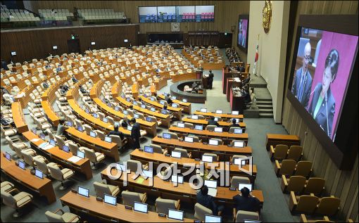 [포토]국회의원 절반도 없는 대정부 질문