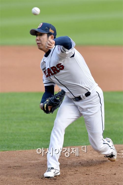 [포토]역투하는 두산 선발 장원준