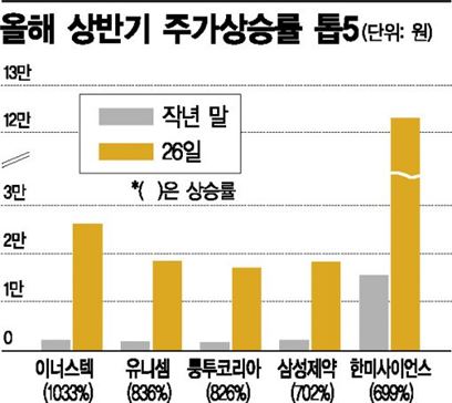 [2015 상반기 증시 결산]'中·바이오'만 보이면 샀다  