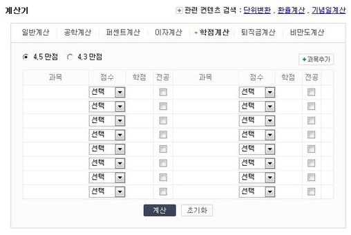 성적계산기, 대학생활 필수 아이템…'비만' 계산도 가능