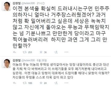 'YS 차남' 김현철, 박근혜 저격 "본색 드러내시는구만…자기무덤 파는 것"