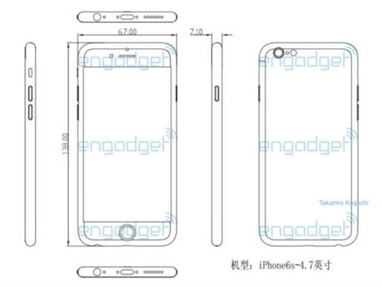 정보기술(IT) 매체 엔가젯 일본이 소개한 아이폰6S의 예상 단면도