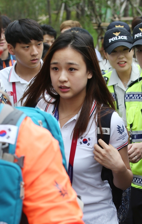 손연재 광주 입성[사진=광주유니버시아드 조직위원회 제공]