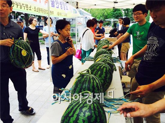 고창군공무원노동조합은 10일 서울시 노원구공무원노동조합과 함께 고창군 홍보와 고창농산물 우수성을 알리기 위해 노원구청 광장에서 판매행사를 개최했다.
