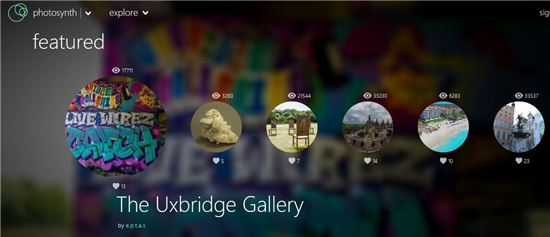 MS의 포토신스 웹 사이트. MS는 윈도우폰과 iOS용 사진 관리 어플리케이션 '포토신스(Photosynth)'를 종료한다고 발표했다. 웹 사이트는 계속 운영된다.