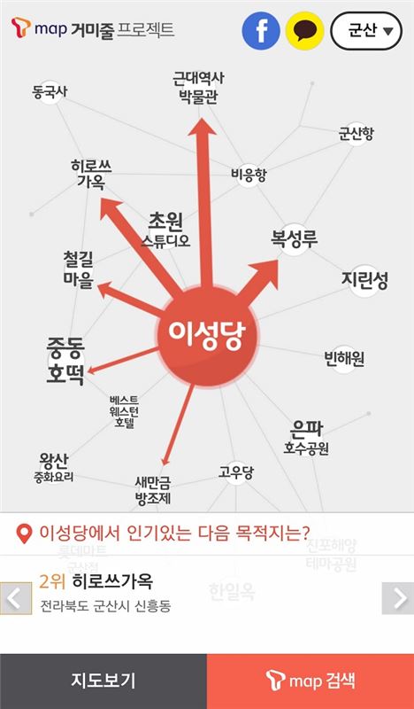 이곳에 왔던 사람들이 찾은 다음 장소는?…T맵, 장소추천 서비스