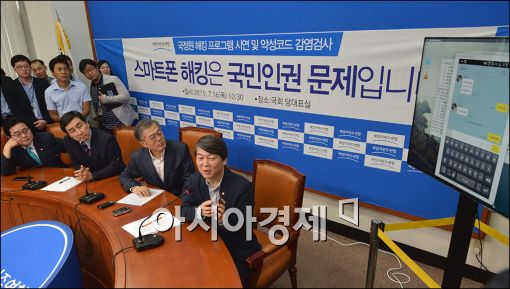 [포토]새정치 '국정원 불법 해킹프로그램 시연'