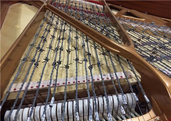 분단의 상징인 철조망으로 현을 만든 통일 피아노