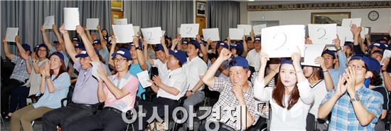함평군(군수 안병호)이 24일 군청 대회의실에서 공직자들의 청렴의식 제고를 위해 ‘제2회 청렴 골든벨 퀴즈대회’를 개최했다.
