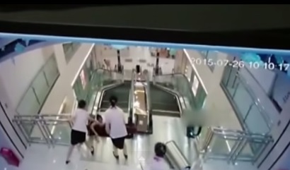 중국 에스컬레이터 사고 영상. 사진=유투브 영상 캡처