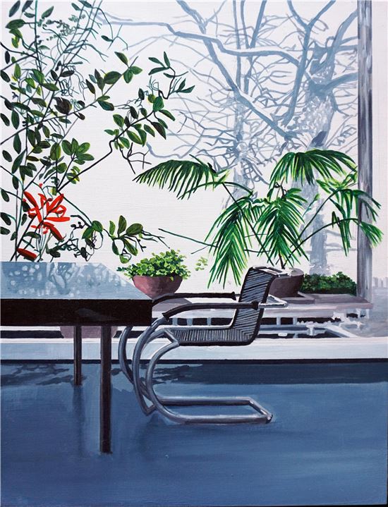 Eamon O’Kane, Mies Van De Rohe Interior with chair, 2015년, 40 x 30 cm
