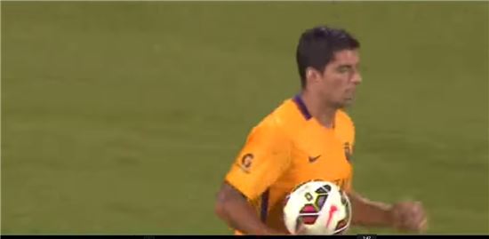 피오렌티나와의 경기에서 만회골 기록한 수아레스. 사진=유튜브 영상 캡처