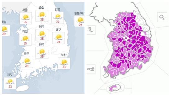 전국 여전히 폭염특보···언제 가라앉나